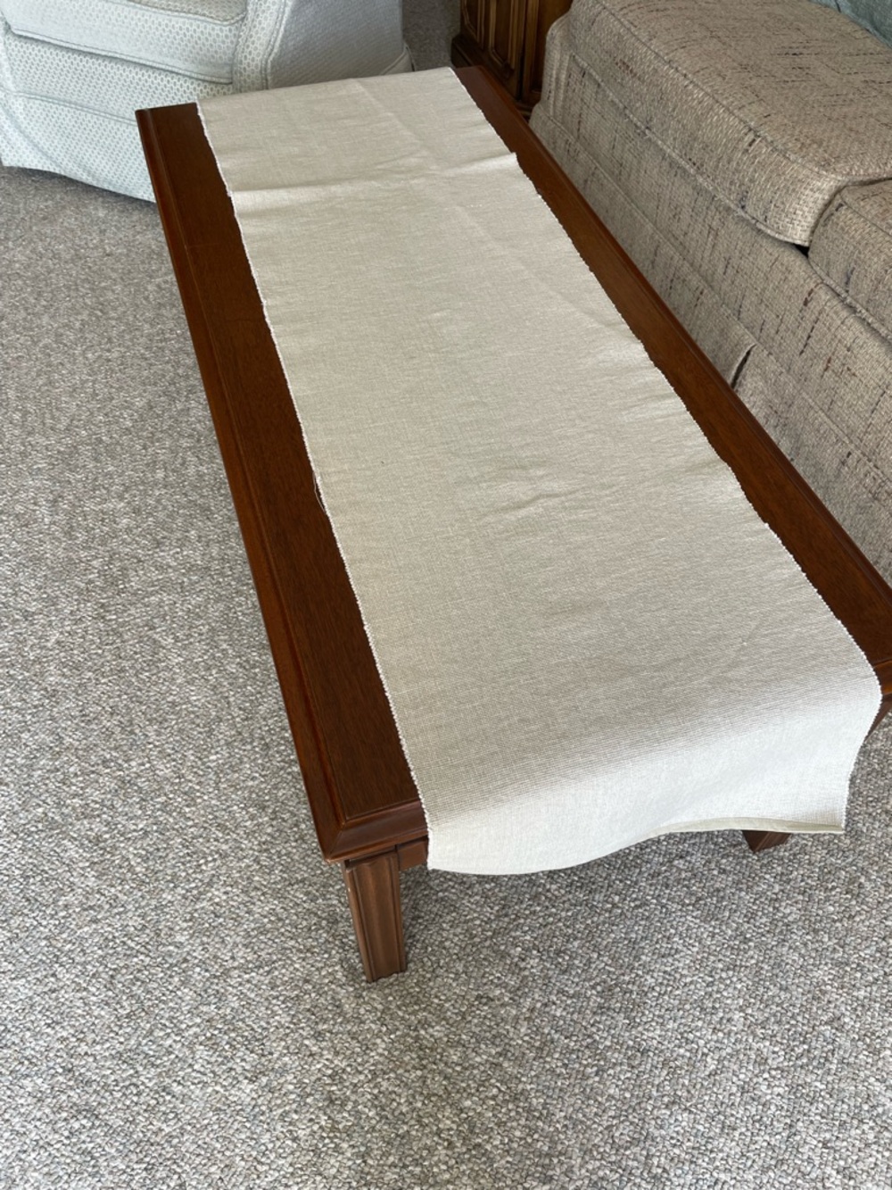 Tahari Home Cream/Neutral 100% Cotton Table Runner